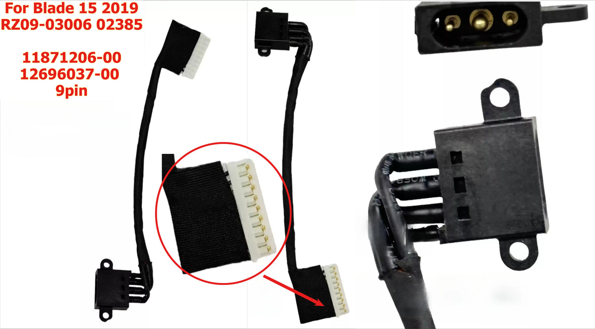DC Power Jack Connector For Razer Blade15 RZ09-03006 02385 RZ09-0301/2019/0370/0270 E75 RZ09-0369/0328/0329 11871206-00 12941301-00 Razer laptop repair parts