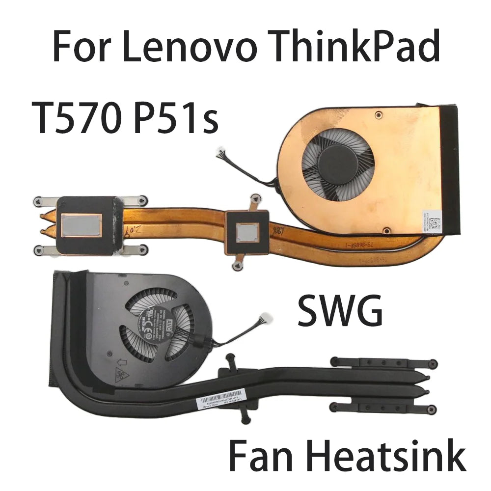 Original For Lenovo ThinkPad T570 P51s Laptop Fan Heatsink CPU Cooler Cooling Fan FRU:01AY475 01AY474 SWG Lenovo laptop repair parts