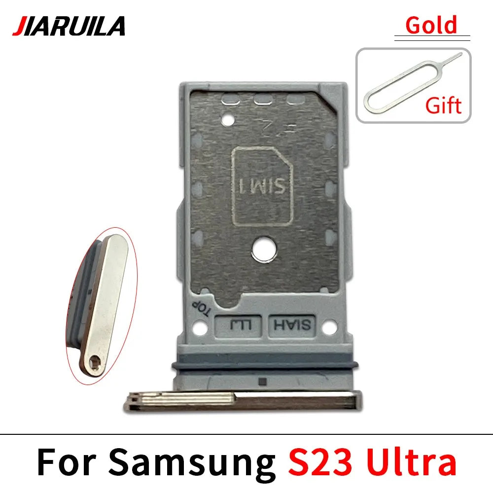 10Pcs, Micro Nano Dual SIM Card Holder Tray Slot Holder Adapter Socket For Samsung S23 S24 Plus Ultra 5G Samsung phone repair parts