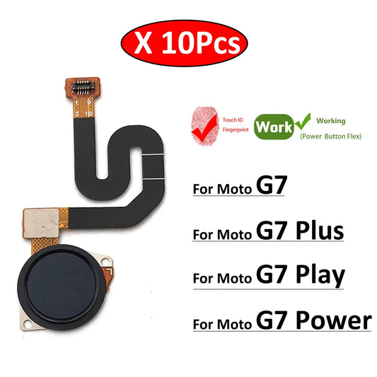 10Pcs, New For Motorola Moto G7 Power Play Plus Home Button FingerPrint Touch ID Sensor Flex Cable Ribbon Replacement Parts Motorola phone repair parts