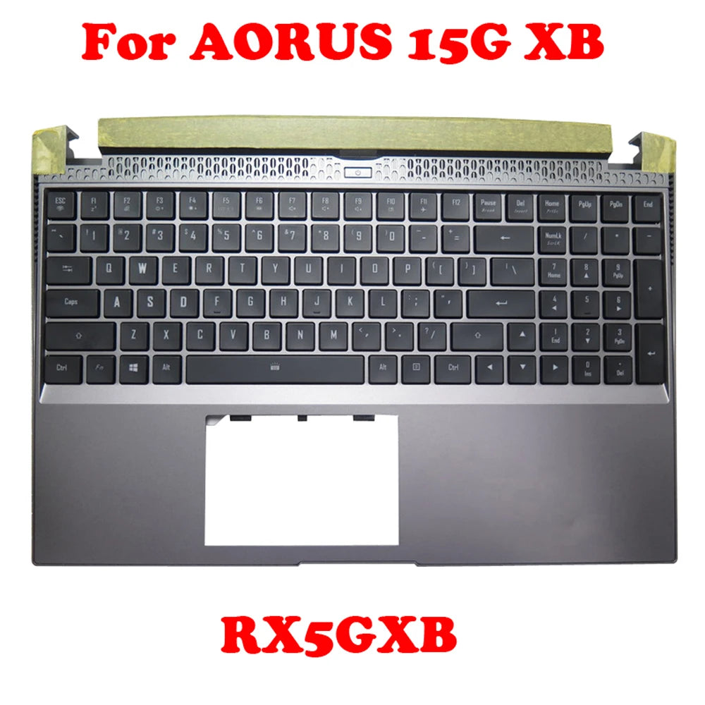 Laptop Grey PalmRest&Keyboard For Gigabyte For AORUS 15G XB RX5GXB 27363-5GXB0-J20S GC-KBMCUO 27363-5GXB0-J21S English US Gigabyte laptop repair parts