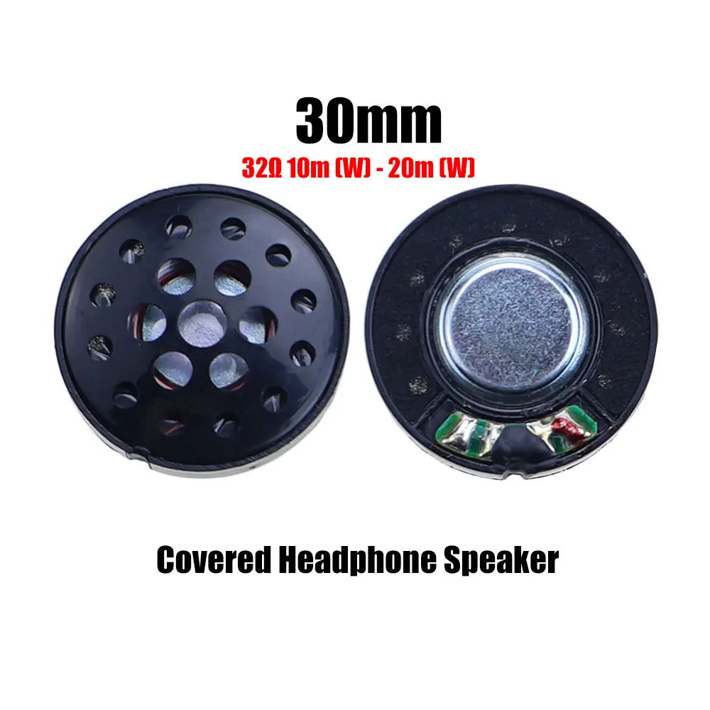 2pcs 32 ohm 32R 10m（W）-20m(W) 27mm 30mm 40mm 50mm Headset Driver Hifi Headphone Speaker Magnetic Noise Reduction Loudspeaker Game console repair parts