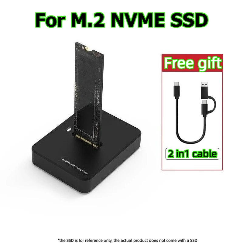 Dual-protocol External NVME/SATA notebook Laptop SDD reader USB3.2 TypeC 10Gbps Reading Writing Speed SSD Case Docking Station