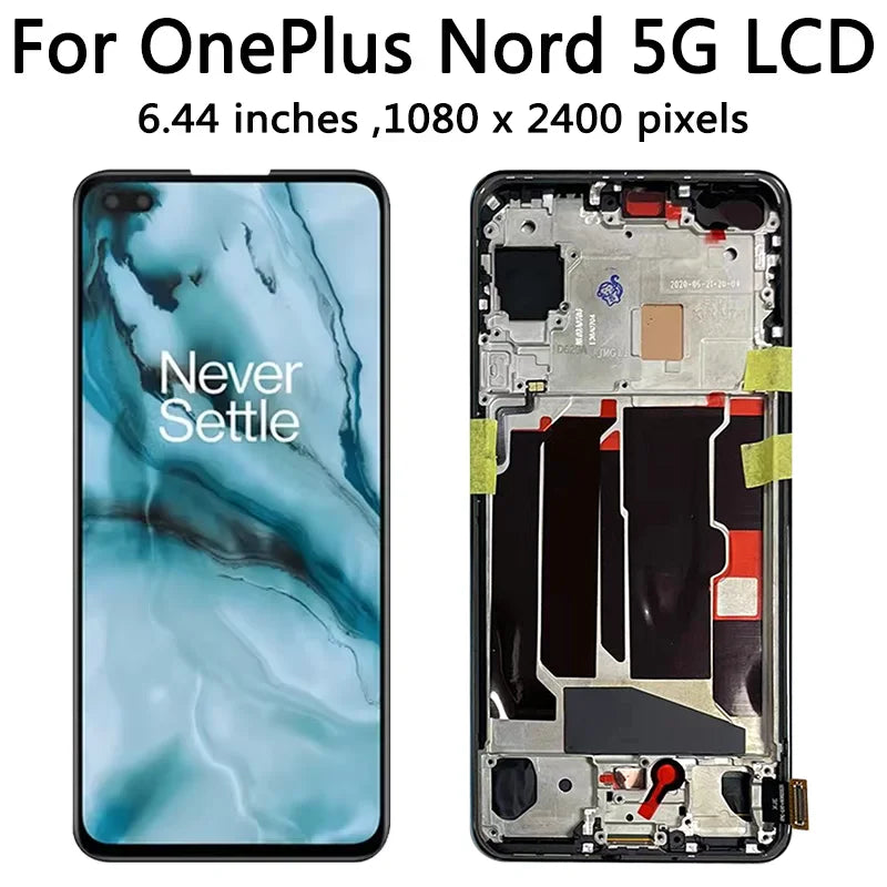 Tested 6.44“ For OnePlus Nord LCD AC2001 AC2003 Display Touch Screen Digitizer Panel Assembly For One Plus Nord 5G Display  OnePlus phone repair parts