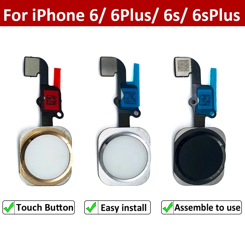Home Button For iPhone 6 6P 6s Plus Menu HomeButton Key With Flex Cable Replacement Parts iPhone phone repair parts