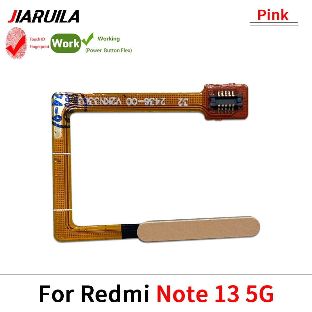New For Xiaomi Redmi Note 13 Pro Plus 4G 5G Home Button Fingerprint Sensor Flex With Power Key Button Flex Cable  Xiaomi  Xiao mi phone repair parts