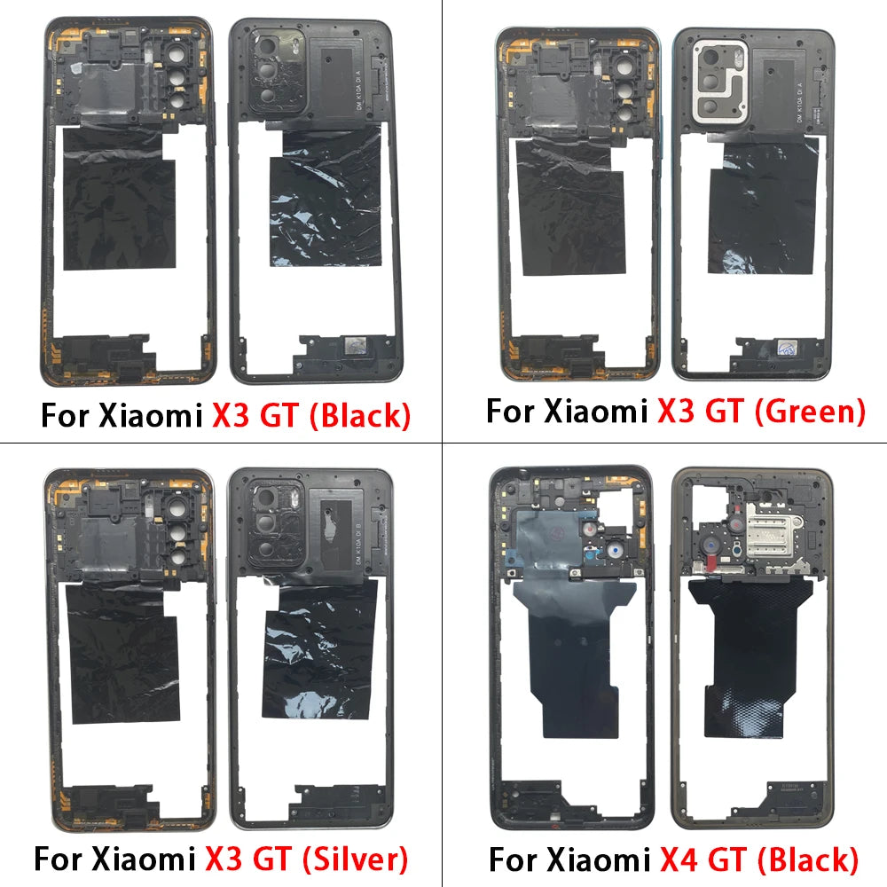 10Pcs, Middle Frame Housing For Xiaomi Poco X3 X4 GT X4 X5 M5s M4 Pro 4G 5G Middle Frame Holder Cover Frame Volume Key Parts  Xiaomi  Xiao mi phone repair parts