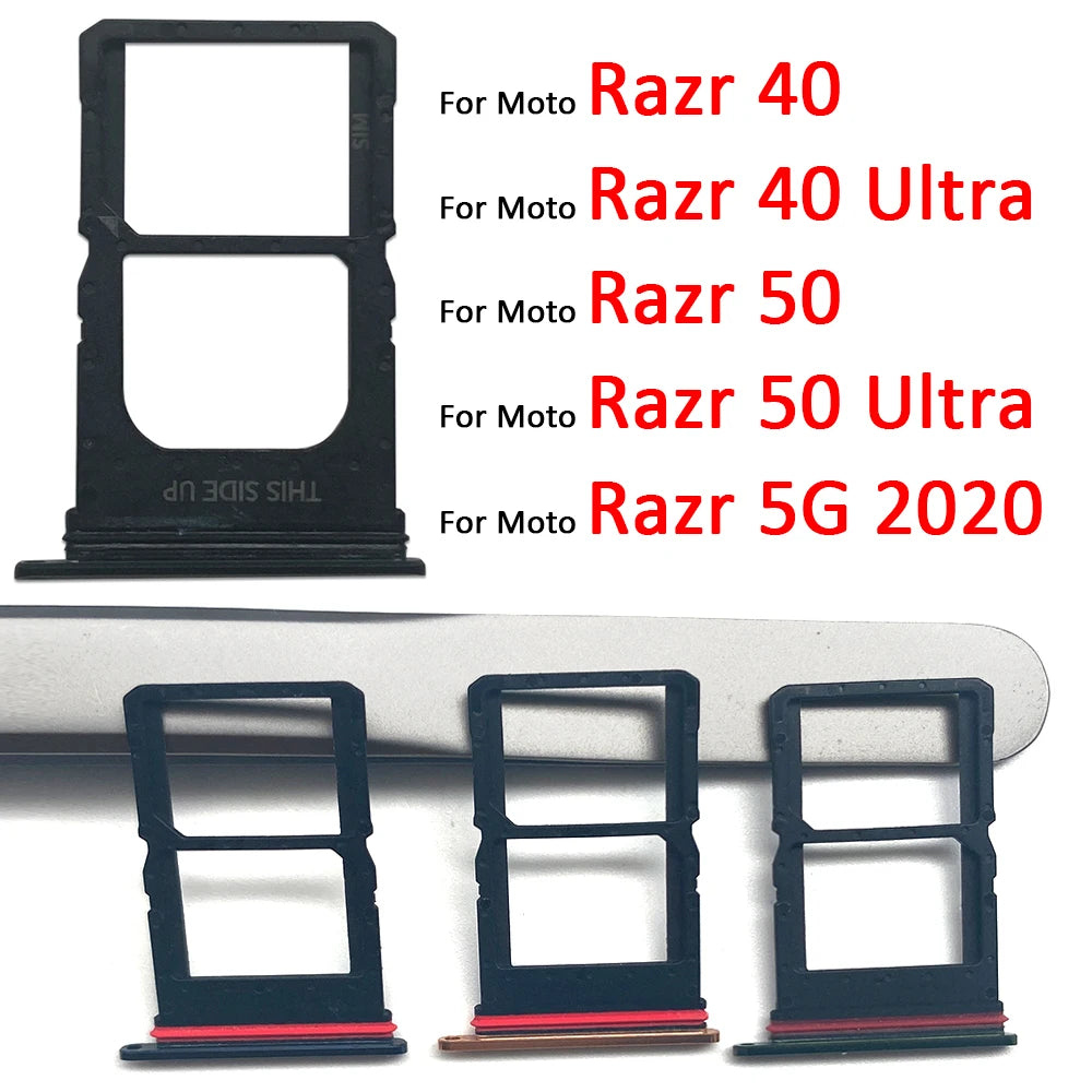 New For Motorola Moto Razr 40 50 Ultra 5G 2020 SIM Card Slot SD Card Tray Holder Adapter Motorola phone repair parts