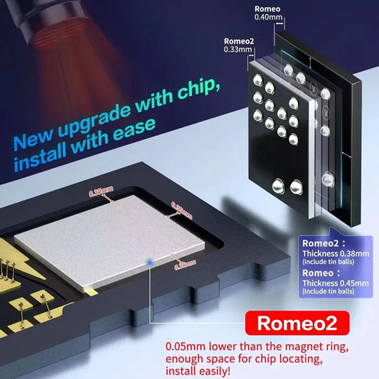 JC Integrated Chip Face ID Repair JCID Romeo1/2 Integrated Face Dot Projector IC for IPhone X-12Pro Max IPad Pro 3/4 Face Repair Professional Repair Tools
