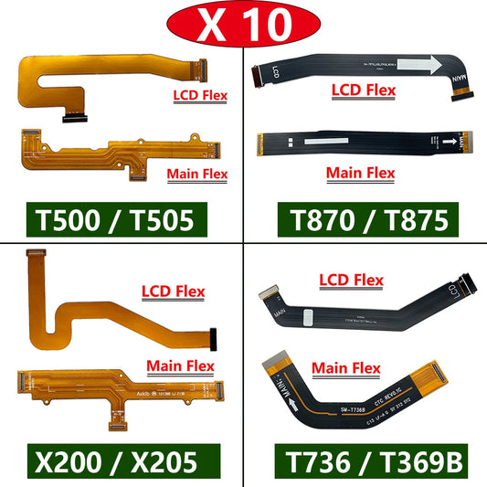 10Pcs, Main Board LCD Display Flex Cable For Samsung Tab A7 10.4 2020 T500 T505 A8 10.5 2021 X200 X205 S7 T736 T736B T870 T875 Samsung phone repair parts