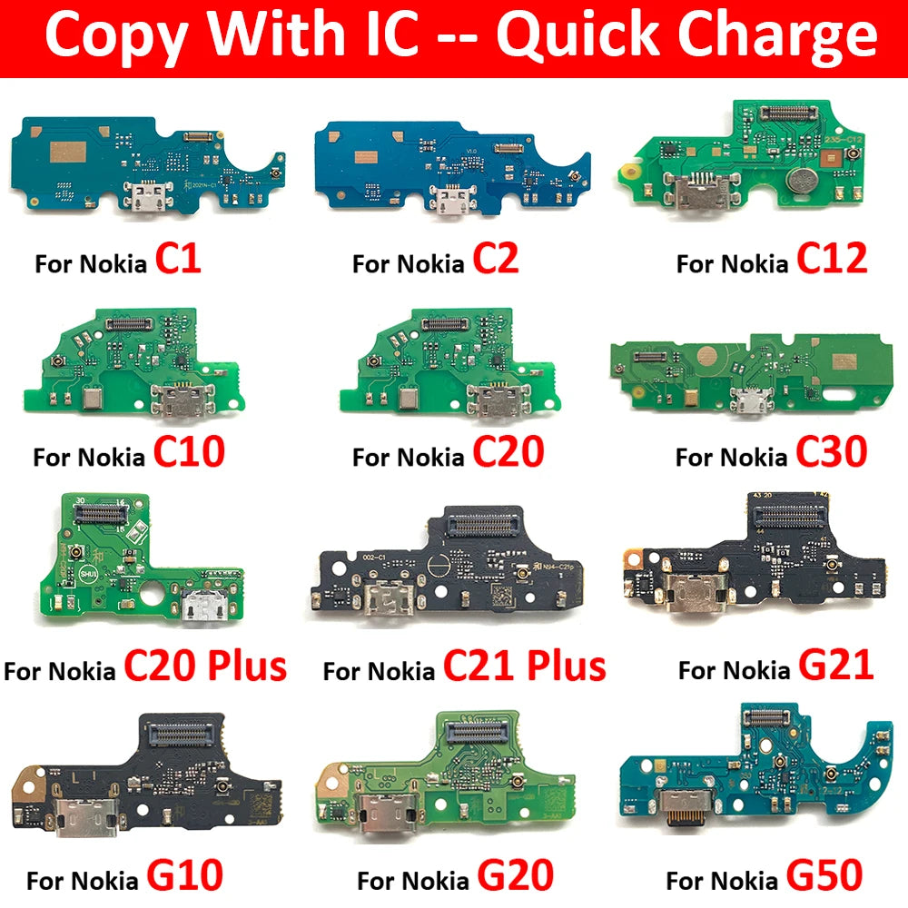 New For Nokia C1 C2 C12 C10 C20 C30 C21 Plus G10 G20 G50 G21 G11 USB Charging Board Port Dock Charger Connector Board Flex Cable Nokia phone repair parts