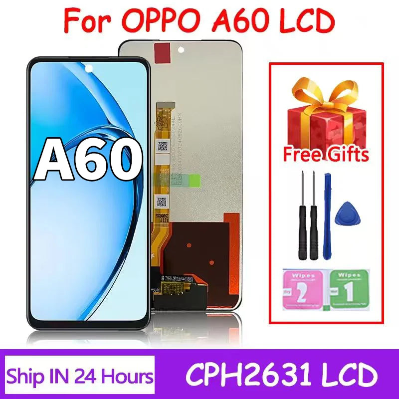 6.67“ A60 5G Display Screen For Oppo A60 4G CPH2631 CPH2683 LCD Display Touch Screen Digitizer Panel Assembly Replacement  Oppo phone repair parts