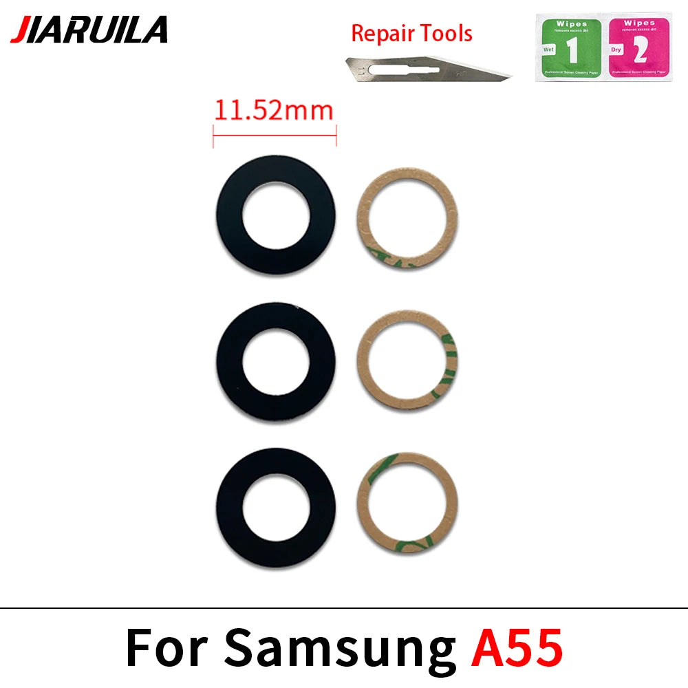 New Rear Back Camera Glass Lens For Samsung A04 A04s A04e A14 A24 A34 A54 A05 A05s A15 A25 A35 A55 4G 5G With Adhesive