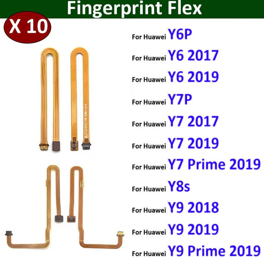 10Pcs,New Home Button Fingerprint Touch Id Sensor Connector Flex Cable For Huawei Y6P Y7P Y8s Y6 Y7 Y9 Prime 2017 2018 2019 2020 Huawei phone repair parts