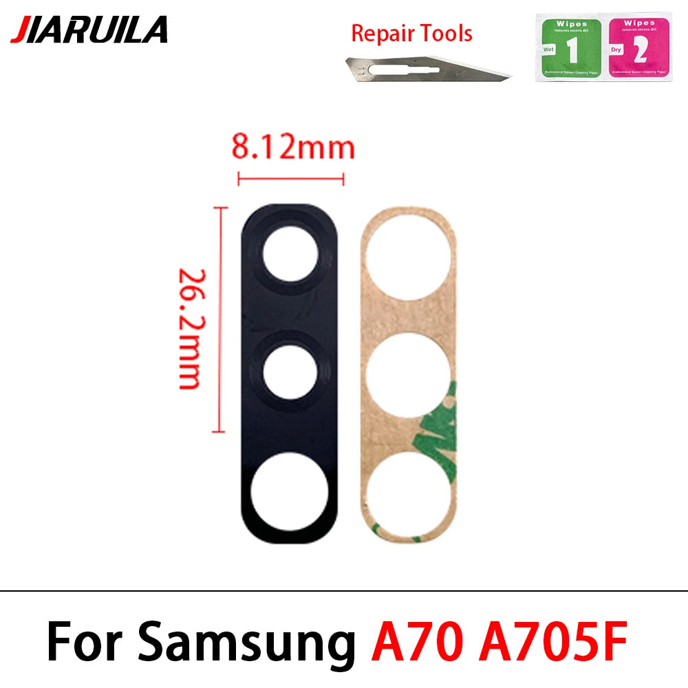 100Pcs/Lot, For Samsung A10 A20 A30 A50 A70 A10s A20s A30S A50S A21s A01 A11 A12 A21 A31 A51 A71 Rear Back Camera Glass Lens Samsung phone repair parts