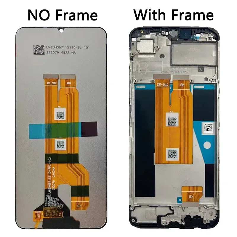 High Quality 6.75'IPS For OPPO Realme C63 4G LCD Display Screen Frame+Touch Panel Digitizer 6.75'For Oppo Realme C63 LCD Frame Oppo phone repair parts Realme phone repair parts