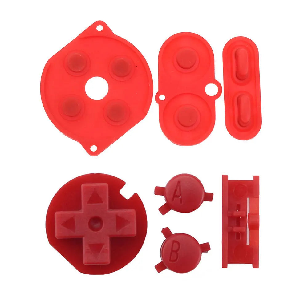 1Set For Gameboy Color GBC Silicone Rubber Conductive Button & Colorful Plastic D Pads A B Power ON OFF Buttons Keypads Game console repair parts