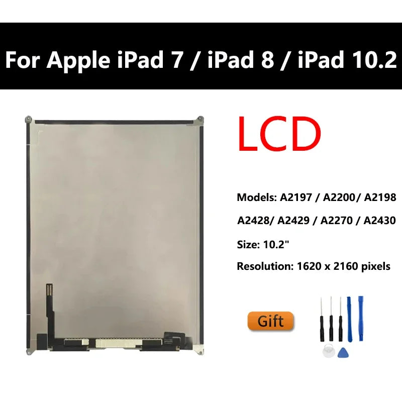 LCD Touch Screen For Apple iPad 7 8 9 iPad 10.2 2019 2020 2021 A2197 A2270  Assembly Digitizer Front Glass Display Panel Replace  iPad repair parts
