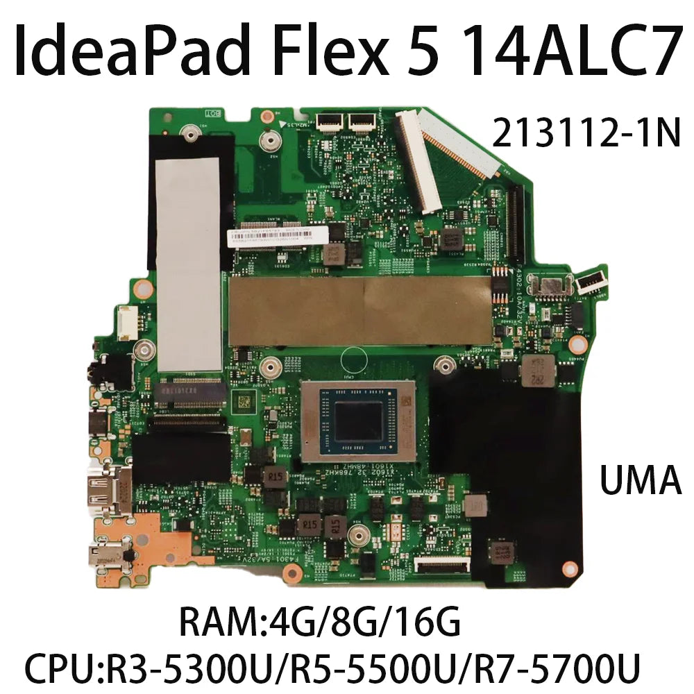 Laptop Motherboard For Lenovo IdeaPad Flex 5 14ALC7 213112-1N CPU:R3-5300U R5-5500U R7-5700U RAM: 4G/8G/16G FRU:5B21F65794 Lenovo laptop repair parts