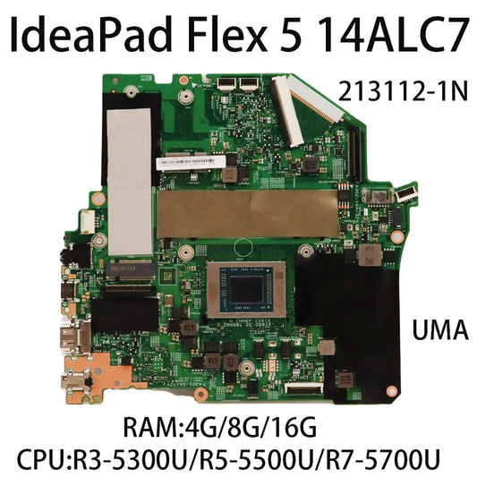 Laptop Motherboard For Lenovo IdeaPad Flex 5 14ALC7 213112-1N CPU:R3-5300U R5-5500U R7-5700U RAM: 4G/8G/16G FRU:5B21F65794 Lenovo laptop repair parts