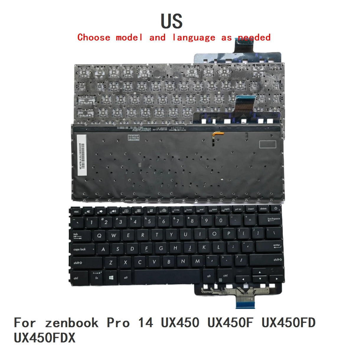 New US Language  Backlit Keyboard For ASUS zenbook Pro 14 UX450 UX450F UX450FD UX450FDX Notebook PC Replacement Keyboard ASUS laptop repair parts