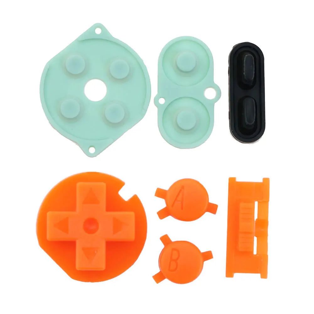 1Set For Gameboy Color GBC Silicone Rubber Conductive Button & Colorful Plastic D Pads A B Power ON OFF Buttons Keypads Game console repair parts