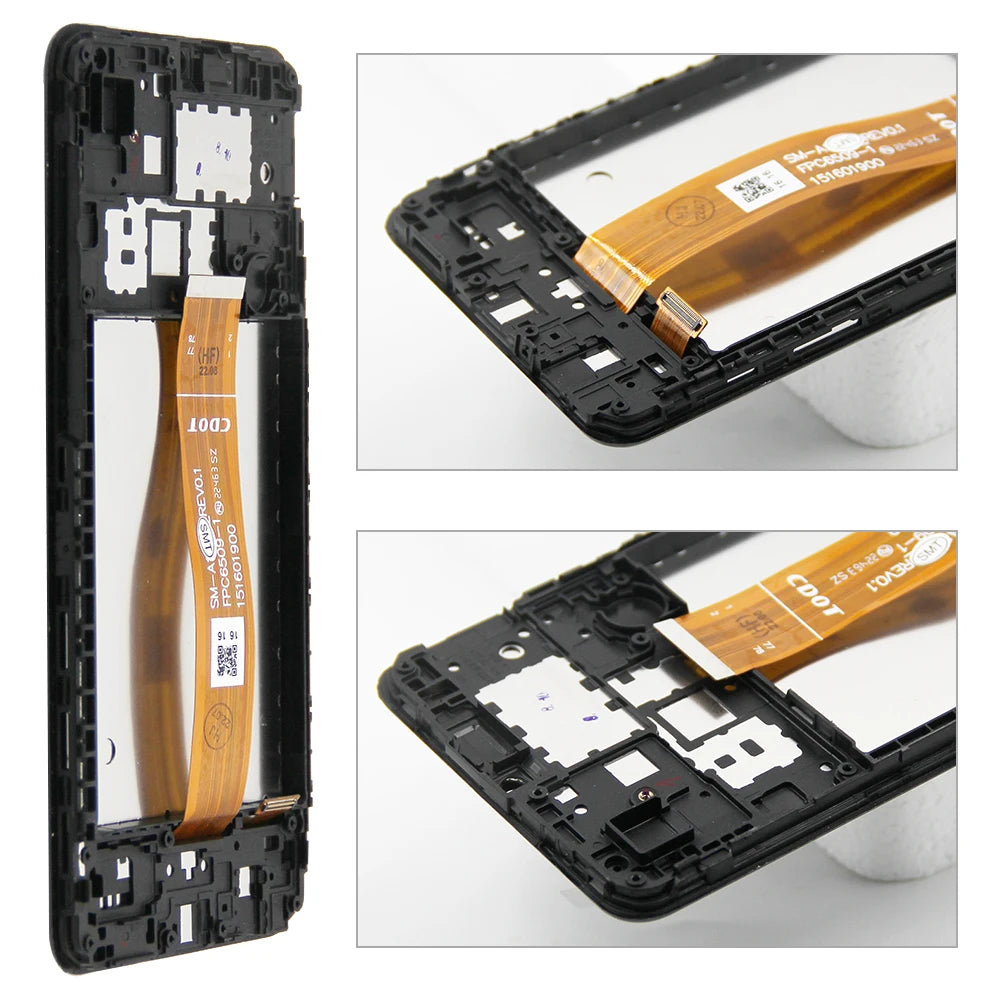 for Samsung M02 Screen Replacement, Samsung Galaxy M02 M022 M022F M022F/DS Lcd Display Digital Touch Screen Assembly with Frame Samsung phone repair parts