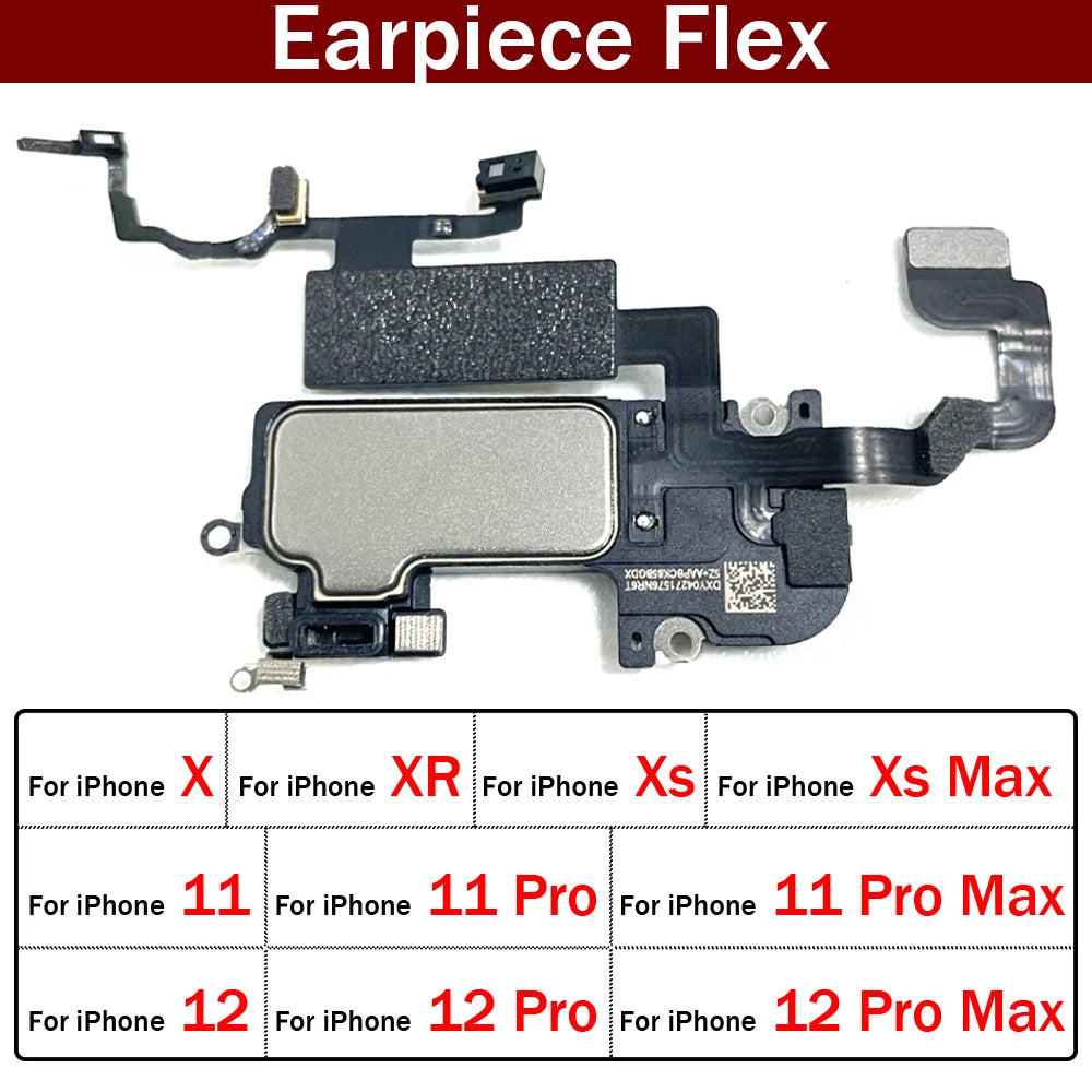 New Ear Speaker Earpiece Flex For iPhone X XR XS 11 12 Pro Max Mini Proximity Light Sensor Flex Cable Replacement Parts iPhone phone repair parts