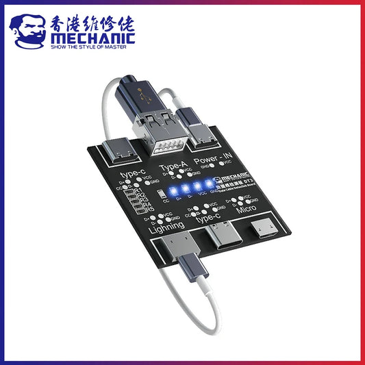 MECHANIC DT3 Data Cable Detection Board USB Cable Tester for IOS Android Type-C Short Circuit On-Off Switching Test Board Repair Professional Repair Tools