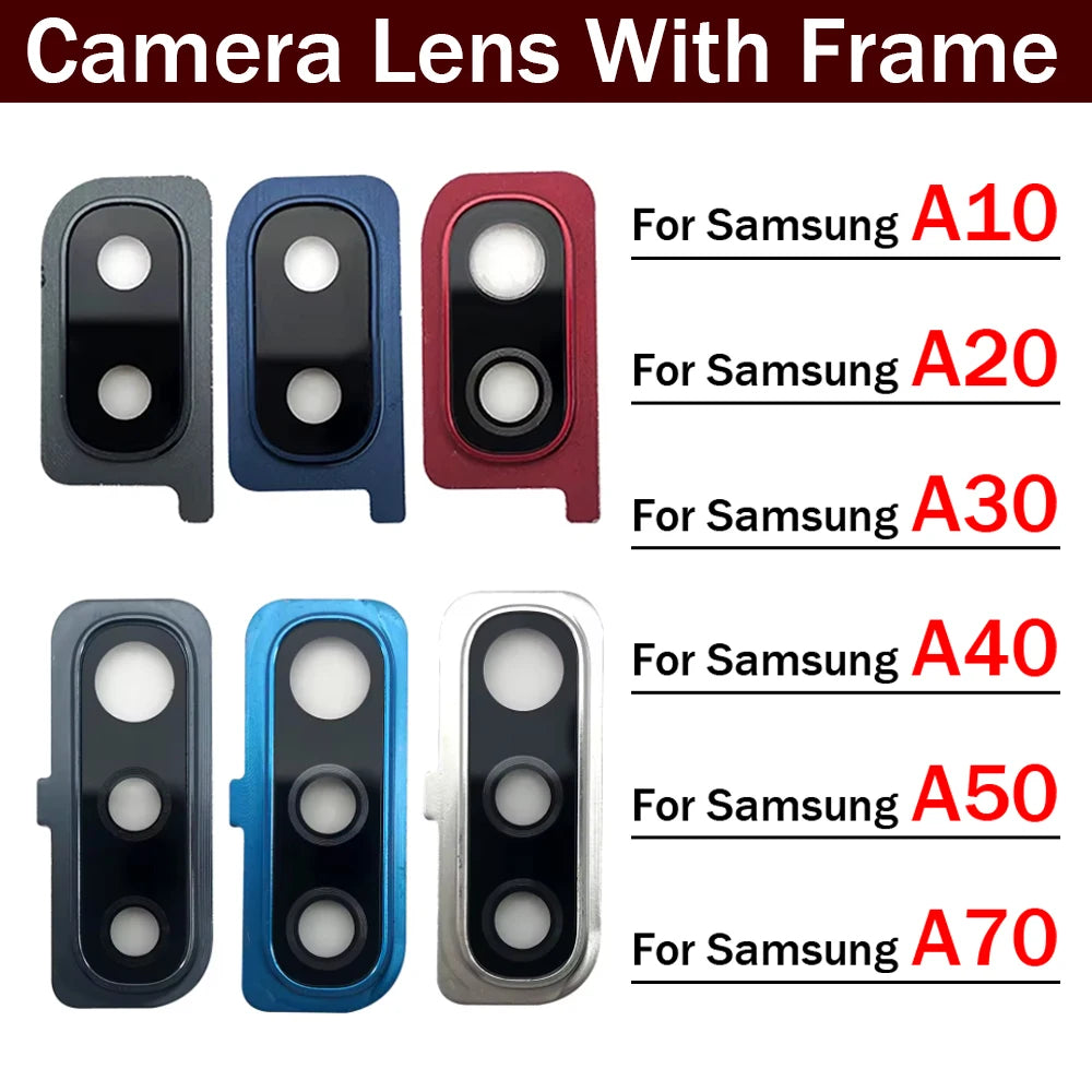 New Housing Back Rear Camera Glass Lens With Cover Frame Holder For Samsung A10 A20 A30 A40 A50 A70 A105F A205F A305F A505F A705 Samsung phone repair parts