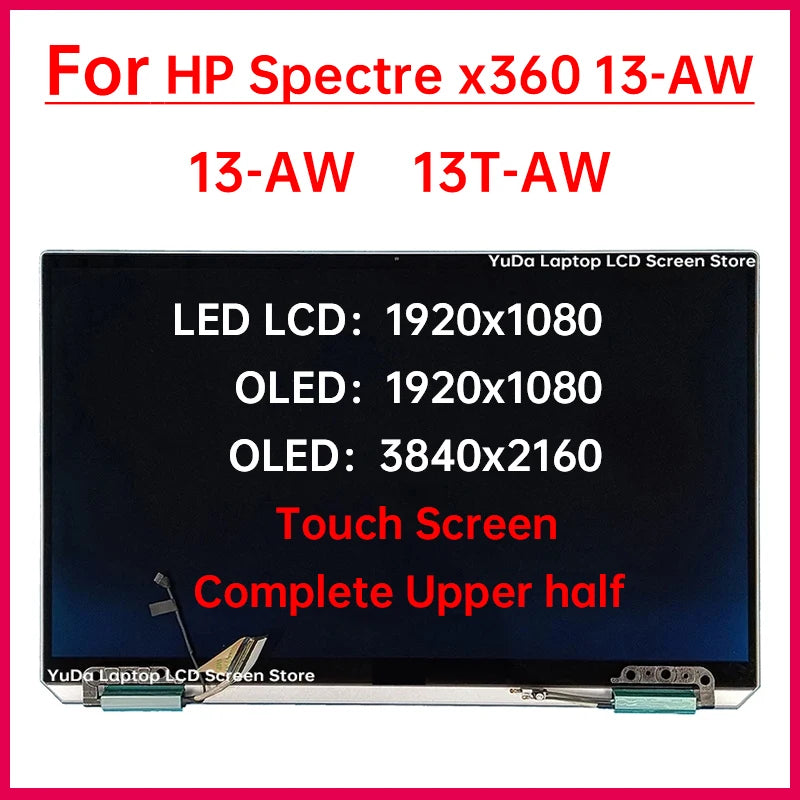 13.3 Inch Touch Screen For HP Spectre x360 13-aw TPN-Q225 LCD Display Full assembly Replacement L72403-001 L75191-001 L75195-001 HP laptop repair parts