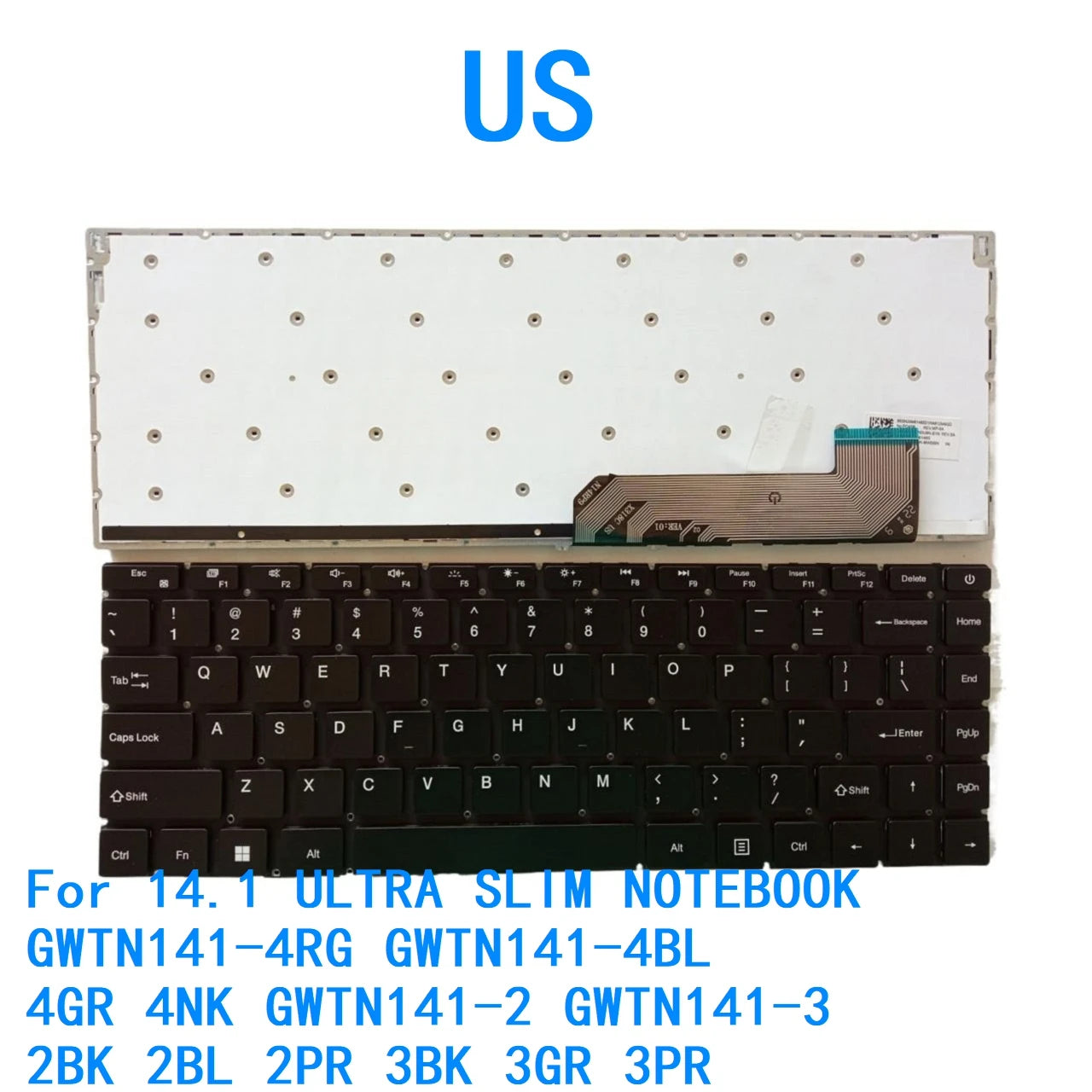 US Backlit Keyboard For Gateway 14.1 ULTRA SLIM NOTEBOOK GWTN141-4RG GWTN141-4BL 4GR 4NK GWTN141-2 GWTN141-3 2BK 2BL 2PR 3BK 3GR