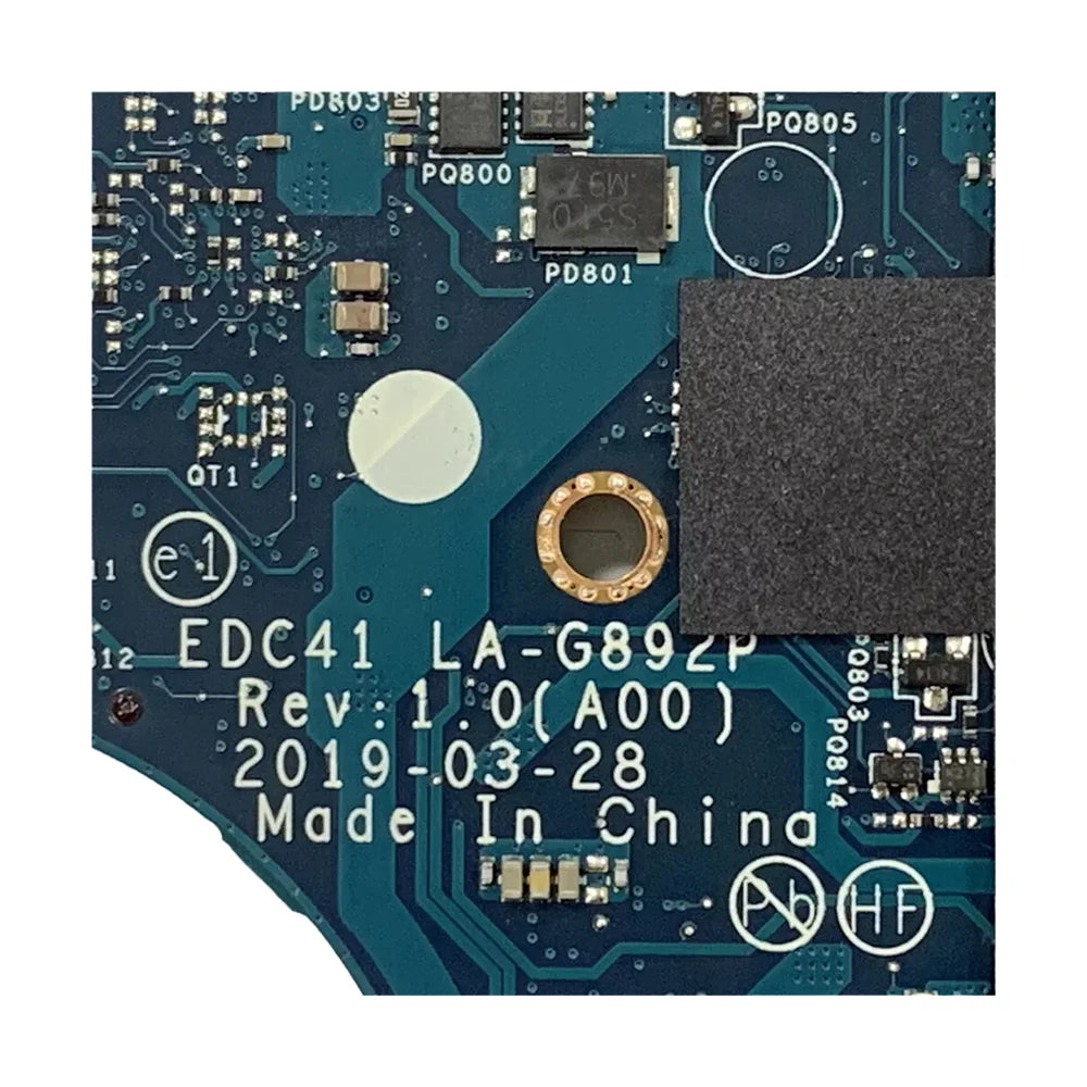 Laptop Motherboard For DELL LATITUDE 5400 LA-G892P With CPU i5-8365U I7-8665U FRU:6RVRC 06RVRC Dell laptop repair parts