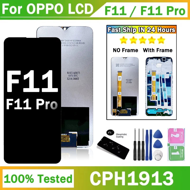 Tested For OPPO F11 LCD CPH1913 Display Touch Screen Assembly Digitizer For OPPO F11 Pro F11Pro CPH1969 LCD Oppo phone repair parts Realme phone repair parts