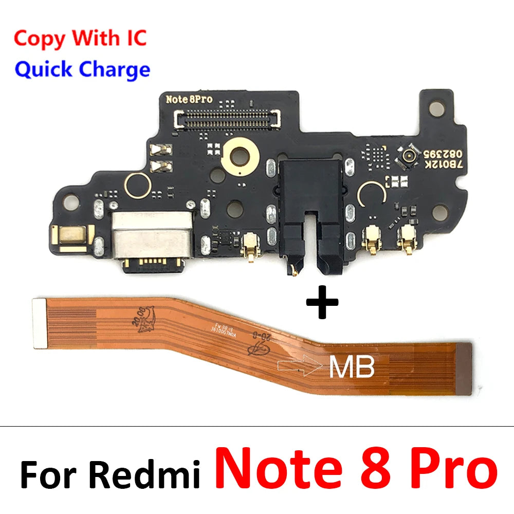 For Xiaomi Redmi Note 7 8 8T 9 9s 10 10s 11 12 Pro Plus 4G 5G USB Charger Charging Dock Port Connector Main Mainboard Flex Cable  Xiaomi  Xiao mi phone repair parts