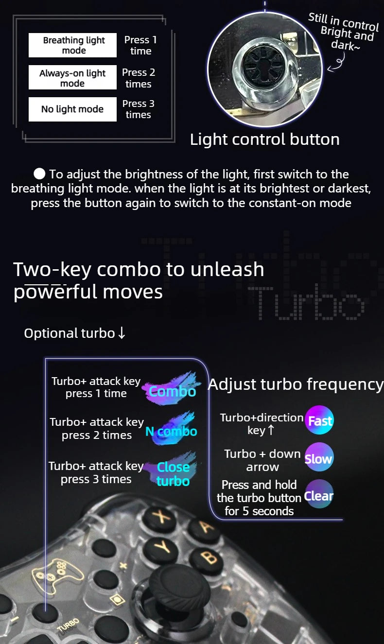 Wireless Bluetooth game controller Console Joypad Joystick for N-intendo S-witch Pro PC mobile phones vibration wake-up Gamepad  Game console accessories