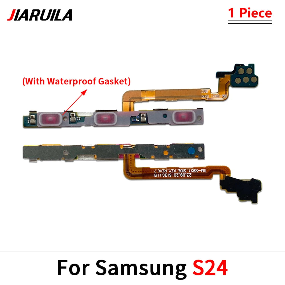 10Pcs, New Power Switch On Off Button Volume Key Button Flex Cable For Samsung S23 S24 Plus Ultra Fe Samsung phone repair parts