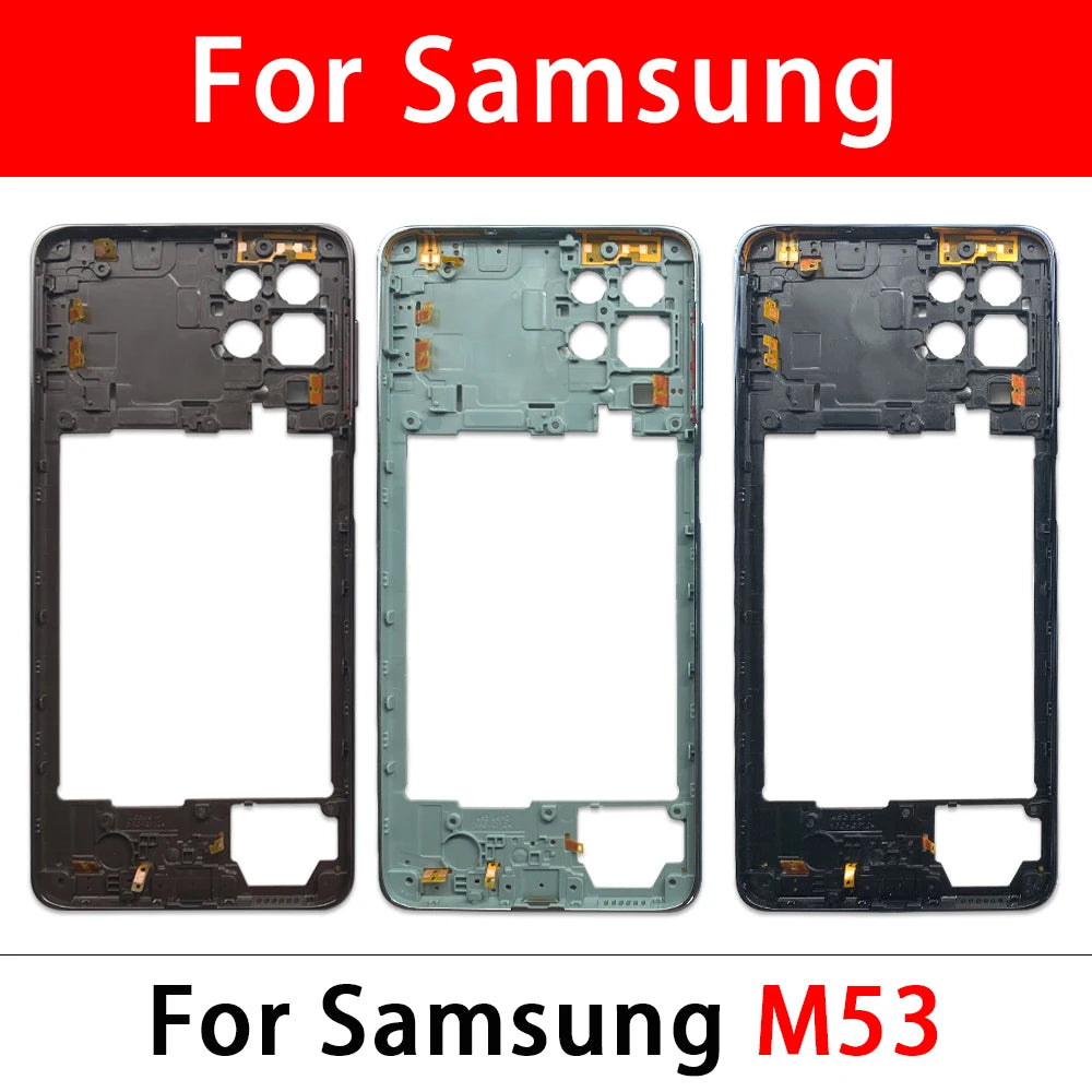 New Middle Frame For Samsung M23 M52 M53 M51 M54 M62 M35 5G M526B M536B M625F Door Housing Bezel Repair Parts Samsung phone repair parts