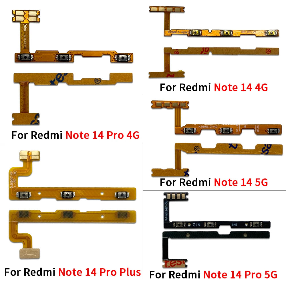Power On Off Volume Side Button Key Flex Cable For Xiaomi Redmi Note 12 13 14 Pro Plus 4G 5G  Xiaomi  Xiao mi phone repair parts