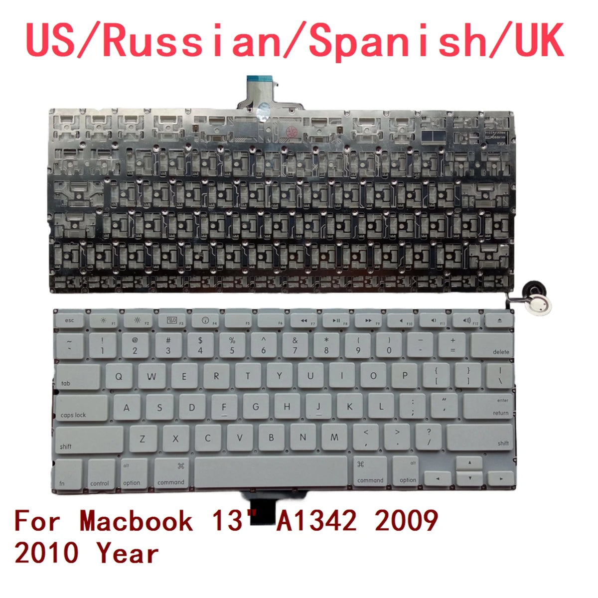 New US Russian Spanish UK Laptop Keyboard For Apple Macbook 13" A1342 2009 2010 Year Notebook PC Replacement MACBOOK laptop repair parts