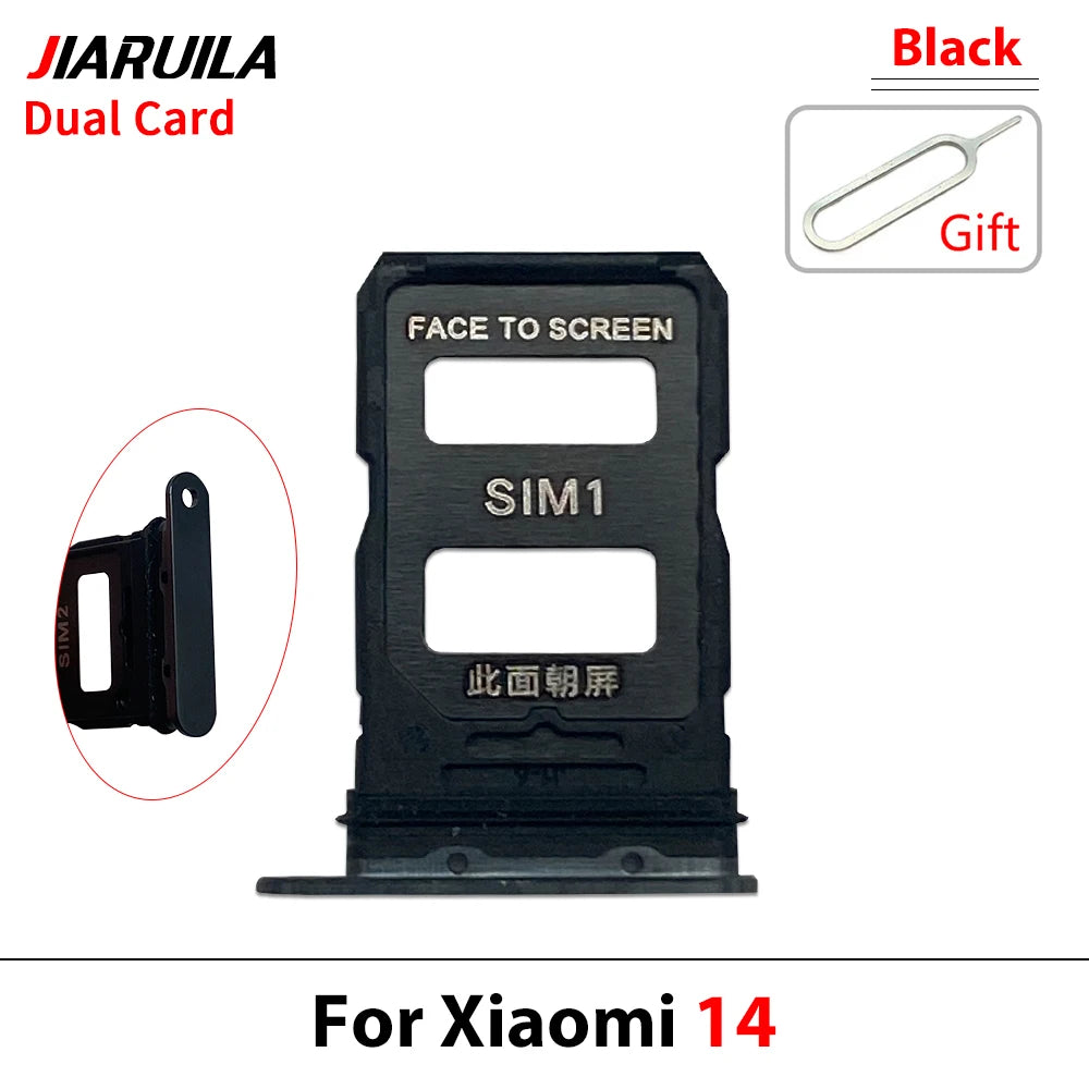10Pcs/Lot, Micro Nano SIM Card Holder Tray Slot Holder Adapter Socket For Xiaomi Mi 14 14T 15 15T Pro Ultra  Xiaomi  Xiao mi phone repair parts