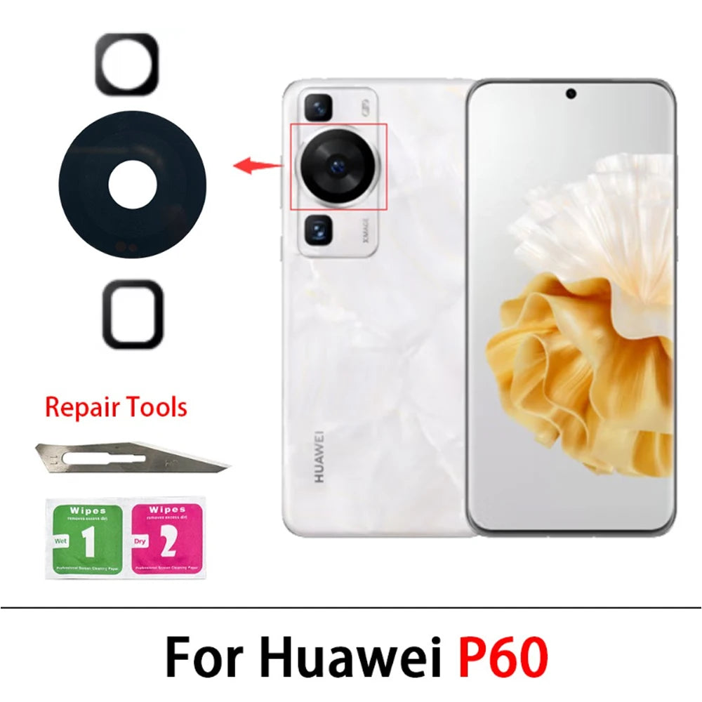 New For Huawei P50 P60 Pura 70 Pro 5G Back Rear Glass Camera Lens With Adhesive Replacement Huawei phone repair parts