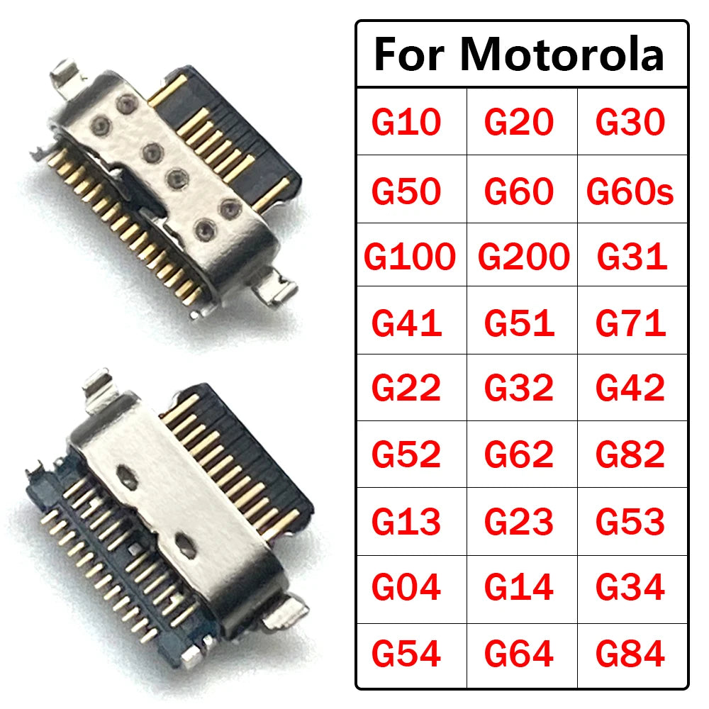 USB Charging Port Connector Charge Socket Dock For Moto G04 G14 G22 G32 G62 G31 G51 G52 G13 G23 G53 G54 G10 G20 G30 G50 G60 G60s Motorola phone repair parts