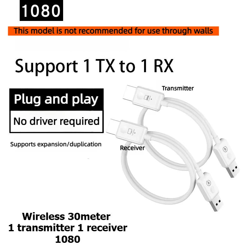 4K 1080P HDMI Wireless point-to-point Transmitter Receiver 50/100/150M Display for laptop phone monitor projector HD same screen Laptop Accessories