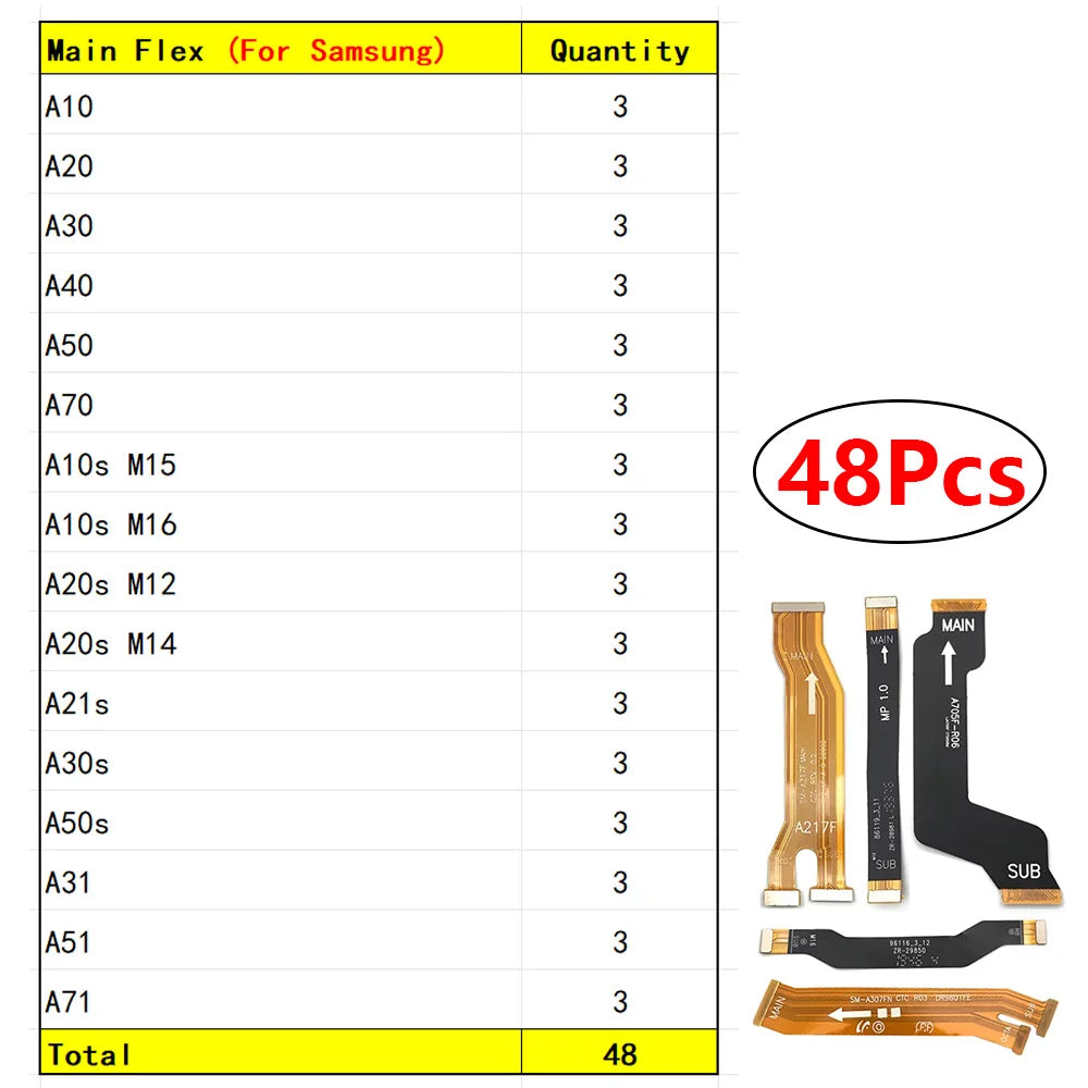 32Pcs Main Board Motherboard Connector Board Flex Cable For Samsung A10 A20 A30 A40 A50 A70 A31 A51 A71 A10s A20s A30s A50s A21s Samsung phone repair parts