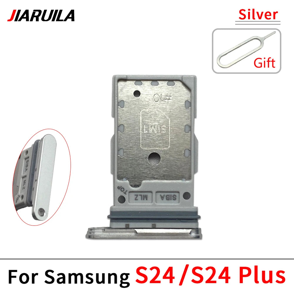 10Pcs, Micro Nano Dual SIM Card Holder Tray Slot Holder Adapter Socket For Samsung S23 S24 Plus Ultra 5G Samsung phone repair parts