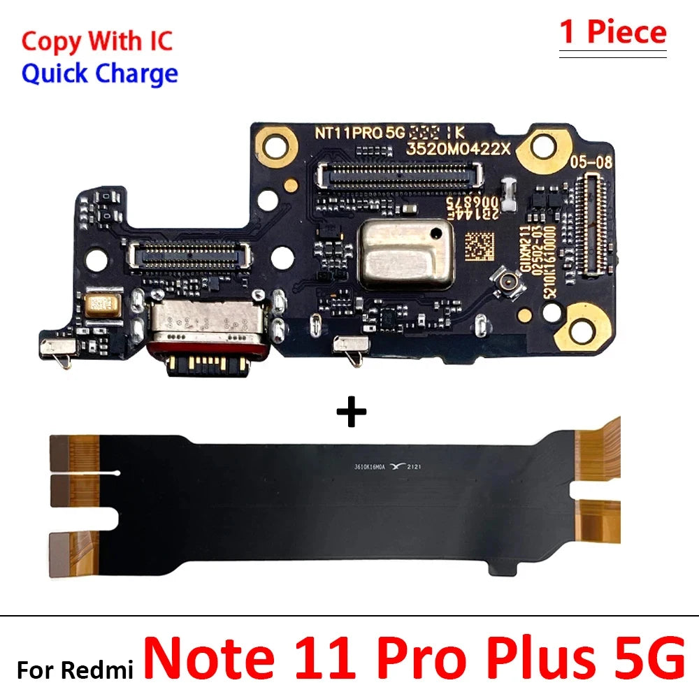 New USB Charger Charging Board Dock Port Connector Main Flex Cable For Xiaomi Redmi Note 10 10s 11 11s 12 12s 13 Pro Plus 4G 5G Xiaomi  Xiao mi phone repair parts