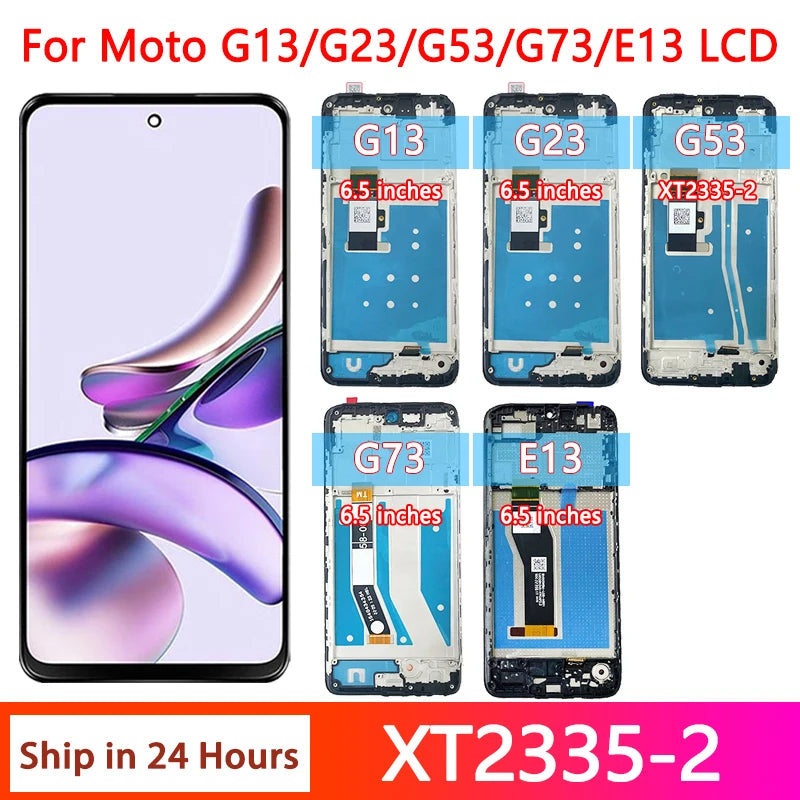 AAA Quality For Motorola Moto G13 G23 G53 G73 E13 LCD Display With Frame Touch Screen Digitizer Replacement Repair Parts Motorola phone repair parts