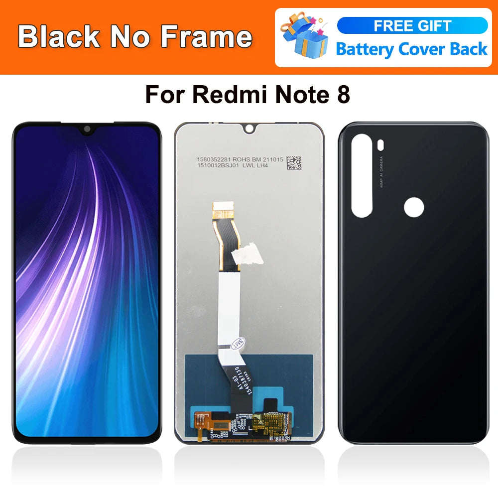 6.3''for Redmi Note 8 Lcd Screen Display Digital Touch Screen with Frame for Redmi Note 8 M1908C3JH M1908C3JG Replacement Xiaomi phone repair parts
