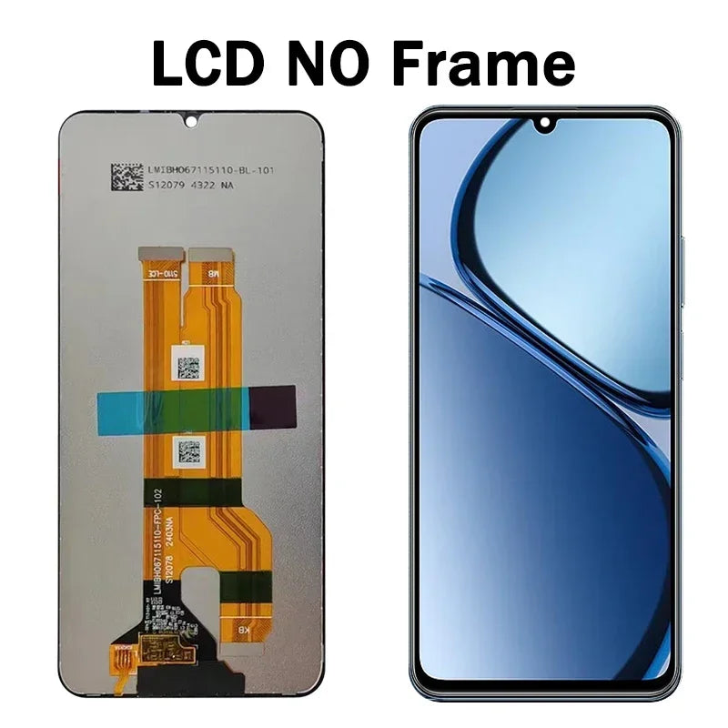 High Quality 6.75'IPS For OPPO Realme C63 4G LCD Display Screen Frame+Touch Panel Digitizer 6.75'For Oppo Realme C63 LCD Frame Oppo phone repair parts Realme phone repair parts